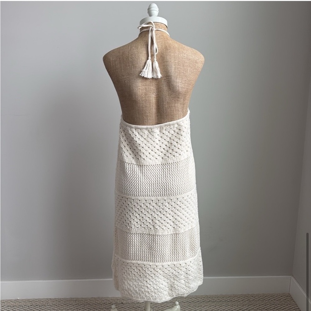 OLD NAVY cream crochet halter dress - Picture 4 of 8
